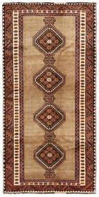 126X253 Shiraz Orientalisk Hallmatta Brun/Beige (Ull, Persien/Iran) Carpetvista