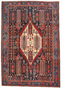  Orientalischer Afshar Teppich 204X297 Rot/Dunkelgrau Wolle, Persien/Iran Carpetvista
