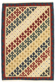 Kelim Teppich 102X155 Beige/Orange Wolle, Persien/Iran Carpetvista