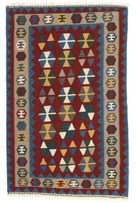 絨毯 キリム 102X157 ダークレッド/ベージュ (ウール, ペルシャ/イラン)