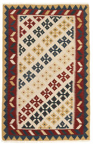 絨毯 ペルシャ キリム 98X154 ベージュ/ダークグレー (ウール, ペルシャ/イラン)