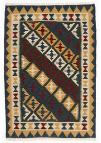 107X157 絨毯 キリム オリエンタル ダークグレー/ベージュ (ウール, ペルシャ/イラン) Carpetvista