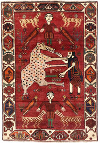 120X172 Alfombra Oriental Gashgai Rojo/Marrón (Lana, Persia/Irán) Carpetvista