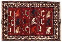127X186 Ghashghai Teppe Orientalsk Mørk Rød/Rød (Ull, Persia/Iran) Carpetvista