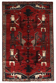 156X240 Alfombra Gashgai Oriental Negro/Rojo Oscuro (Lana, Persia/Irán) Carpetvista