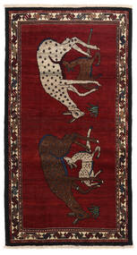  Persischer Ghashghai Teppich 103X196 Schwarz/Dunkelrot (Wolle, Persien/Iran)