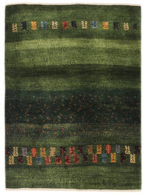 絨毯 ペルシャ ギャッベ ペルシャ Fine 91X126 グリーン/ダークグリーン (ウール, ペルシャ/イラン)