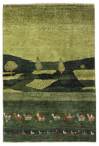 絨毯 ギャッベ ペルシャ Fine 104X150 グリーン/ダークグリーン (ウール, ペルシャ/イラン)
