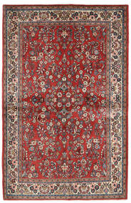 132X206 Alfombra Oriental Sarough Rojo/Rojo Oscuro (Lana, Persia/Irán) Carpetvista