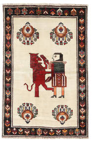 絨毯 オリエンタル カシュガイ 129X196 ベージュ/レッド (ウール, ペルシャ/イラン)