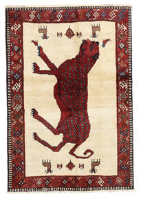 絨毯 ペルシャ カシュガイ 124X180 ベージュ/ダークレッド (ウール, ペルシャ/イラン)