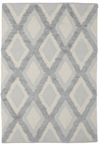 Cilla 140X200 小 クリームホワイト/グレー 幾何学模様 綿 ラグ 絨毯