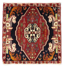 67X69 Ghashghai Matot Matto Itämainen Neliö Punainen/Musta (Villa, Persia/Iran) Carpetvista