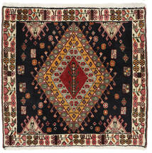 絨毯 ペルシャ カシュガイ 60X63 正方形 ブラック/茶色 (ウール, ペルシャ/イラン)