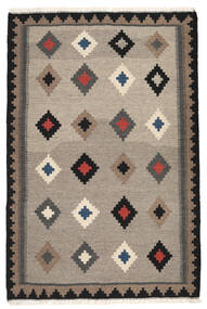 絨毯 ペルシャ キリム 102X152 ダークグレー/ベージュ (ウール, ペルシャ/イラン)