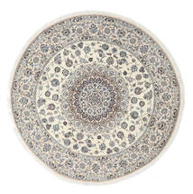  Ø 250 Nain Fine 9La Rug Oriental Round Beige/Grey Large (Wool, Persia/Iran) Carpetvista