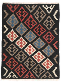 109X143 絨毯 キリム オリエンタル ダークグレー/茶色 (ウール, ペルシャ/イラン) Carpetvista