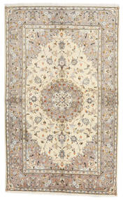 絨毯 オリエンタル カシャン Fine 138X227 ベージュ/ライトグレー (ウール, ペルシャ/イラン)