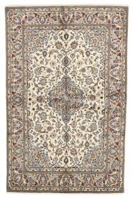 140X213 絨毯 オリエンタル カシャン ベージュ/茶色 (ウール, ペルシャ/イラン) Carpetvista