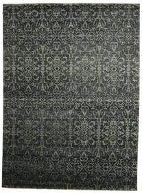 Damask Indisch Teppich 268X362 Dunkelgrau/Grau Großer Wolle/Bambus-Seide, Indien Carpetvista