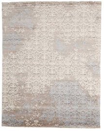  Damask Indo Rug 241X305 Wool Beige/Light Grey Large Carpetvista