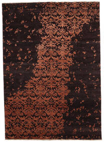  171X242 Abstract Damask Indo Rug Wool/Bamboo Silk, Carpetvista
