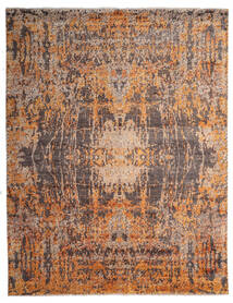  Damask Indo Rug 239X306 Wool Brown/Orange Large Carpetvista