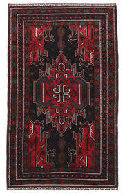 Tappeto Beluch 114X195 Nero/Rosso Scuro (Lana, Afghanistan)