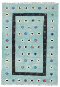 絨毯 キリム Nimbaft 123X174 ターコイズ/ライトターコイズ (ウール, アフガニスタン)