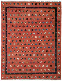 263X340 Dywan Kilim Nimbaft Nowoczesny Czerwony/Ciemnoszary Duży (Wełna, Afganistan) Carpetvista