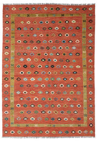 Kelim Nimbaft Teppich 208X296 Rot/Orange Wolle, Afghanistan Carpetvista