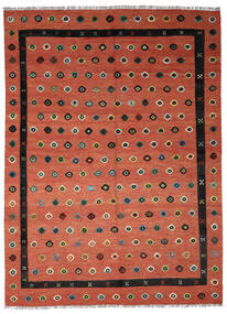 253X348 Kelim Nimbaft Teppich Moderner Rot/Braun Großer (Wolle, Afghanistan) Carpetvista