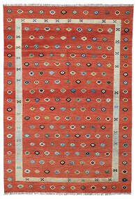 Kelim Nimbaft Teppich 206X296 Rot/Beige Wolle, Afghanistan Carpetvista