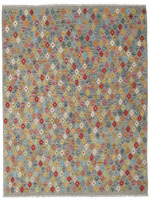 180X239 Tappeto Kilim Afghan Old Style Orientale Grigio/Arancione (Lana, Afghanistan) Carpetvista