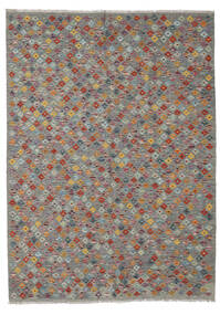  Kilim Afghan Old Style Rug 174X239 Grey/Brown Carpetvista