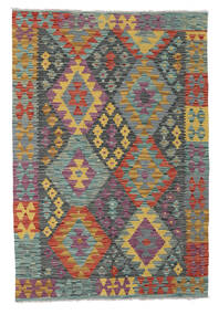 122X179 絨毯 キリム アフガン オールド スタイル オリエンタル グレー/茶色 (ウール, アフガニスタン) Carpetvista