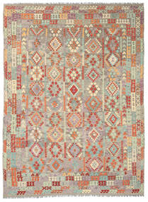 Tapis D'orient Kilim Afghan Old Style 292X393 Gris Clair/Jaune Grand (Laine, Afghanistan)