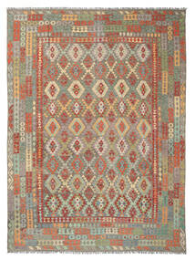  301X398 Kelim Afghan Old Style Matta Beige/Orange Afghanistan Carpetvista