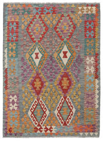  Orientalsk Kelim Afghan Old Style Tæppe 129X178 Grå/Rød Uld, Afghanistan Carpetvista