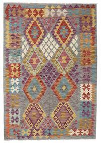 126X184 Kelim Afghan Old Style Tæppe Orientalsk Grå/Rød (Uld, Afghanistan) Carpetvista