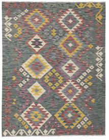 131X169 Kelim Afghan Old Style Tæppe Orientalsk Grå/Rød (Uld, Afghanistan) Carpetvista