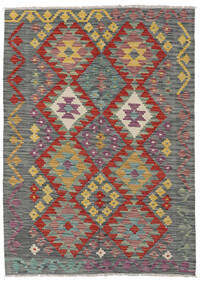  126X176 Kelim Afghan Old Stil Teppich Grau/Rot Afghanistan Carpetvista