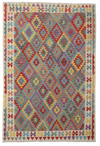 169X252 Tapete Oriental Kilim Afegão Old Style Cinzento/Vermelho (Lã, Afeganistão) Carpetvista