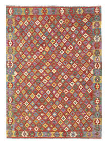  Kelim Afghan Old Style Matot 165X226 Punainen/Beige Carpetvista