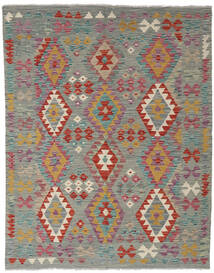  Kelim Afghan Old Style Matot 152X195 Villamatto Harmaa/Punainen Pieni Matto Carpetvista