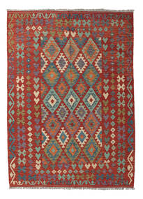 177X242 Kelim Afghan Old Style Matta Orientalisk Röd/Grå (Ull, Afghanistan) Carpetvista