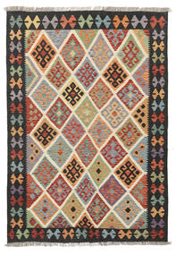  124X180 Kelim Afghan Old Style Matot Matto Tummanharmaa/Beige Afganistan Carpetvista