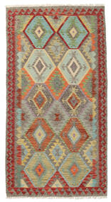  Orientalsk Kelim Afghan Old Style Teppe 104X198 Brun/Grønn Ull, Afghanistan Carpetvista
