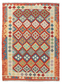  Itämainen Kelim Afghan Old Style Matot Matto 124X167 Beige/Punainen Villa, Afganistan Carpetvista