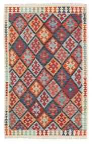 Kelim Afghan Old Style Matot Matto 117X187 Punainen/Harmaa Villa, Afganistan Carpetvista